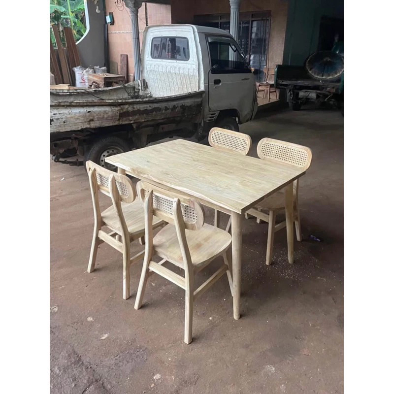 Set Meja Makan Ropan Rotan / Set Meja Makan Jati Kursi / Set Meja Makan Rotan