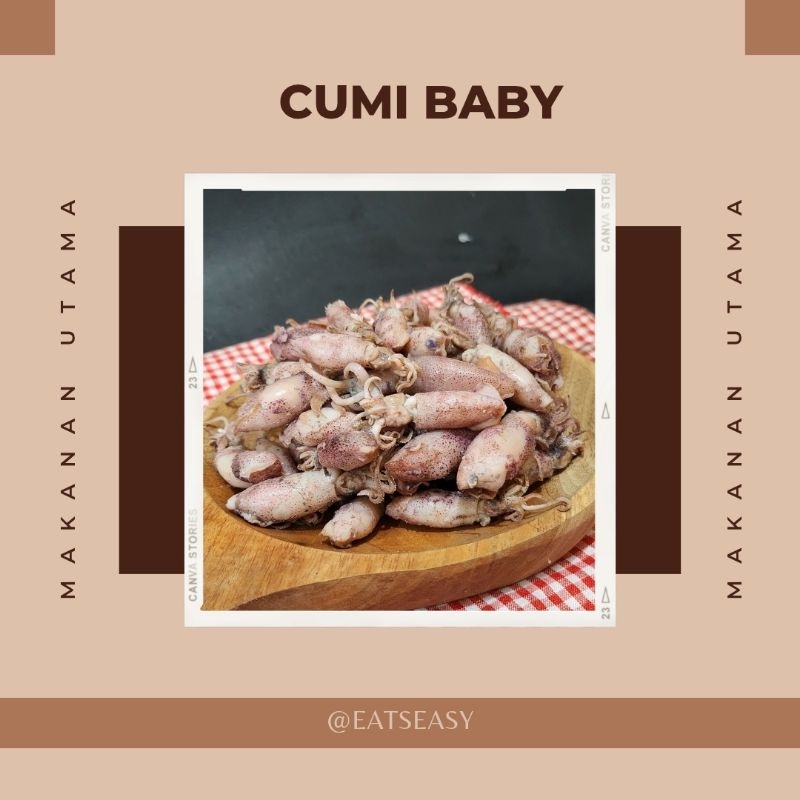 

IKAN ASIN BABY CUMI / CUMI REBUS / SOTONG REBUS UKURAN BABY 250 GR