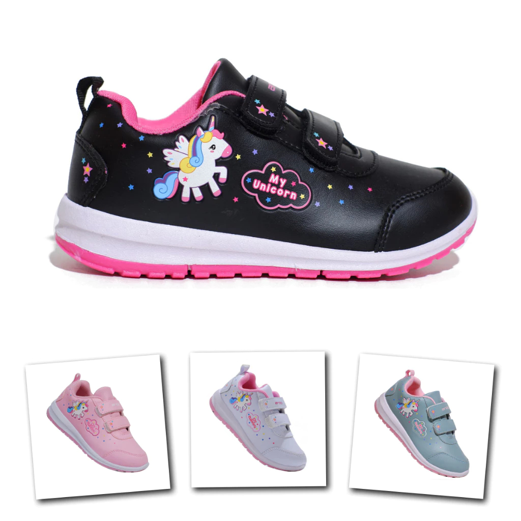 TERLARIS Ando Minicorn Elina Sepatu Sekolah Anak Perempuan Tk Original Sneakers Anak-anak Cewek