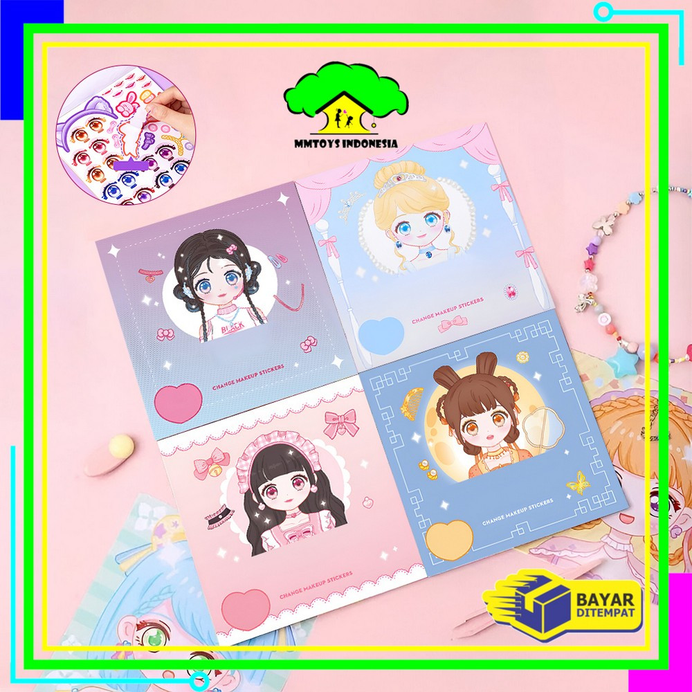 

MI-M375 DIY Mainan Stiker Ganti Muka Buku Stiker Ekspresi Girl Change Makeup Stickers / Mainan Anak Perempuan Keterampilan Merias Wajah Kartun Make Up Dekorasi
