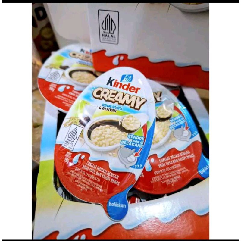 

Kinder Creamy 19 gr exp Februari 2025 murah 1 box isi 12