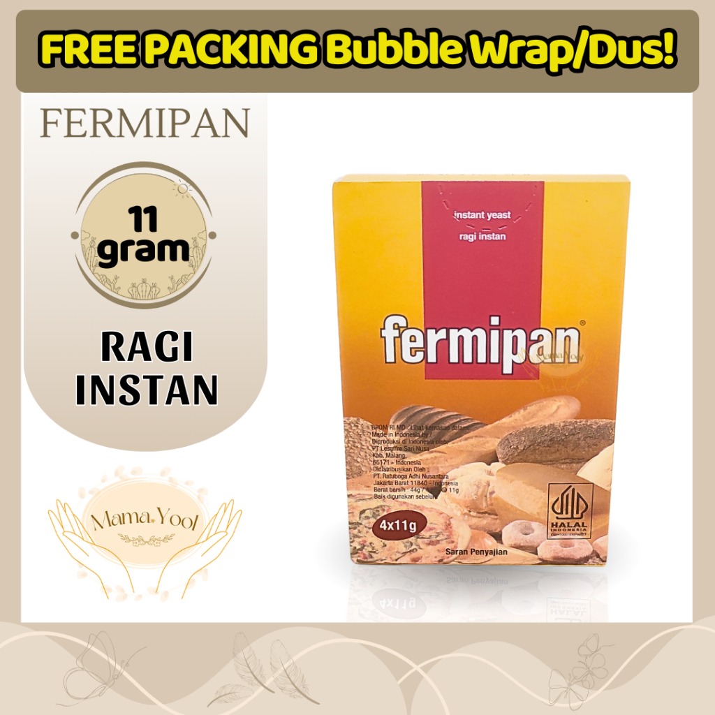 

Fermipan ASLI Ragi Instant 11 gr Kemasan Sachet / Pengembang Roti Instan 11 gram