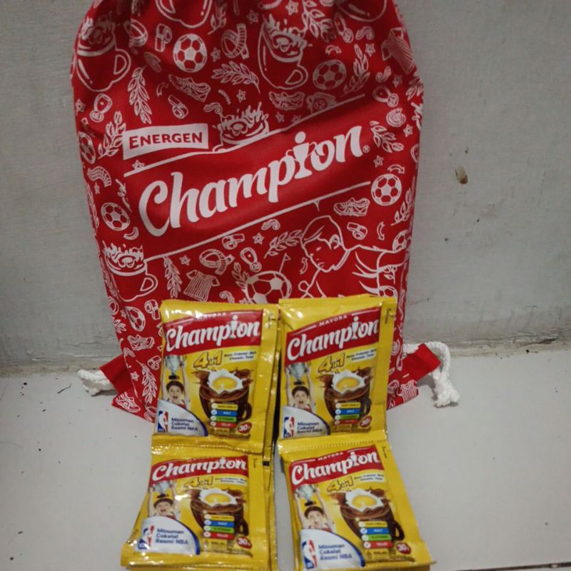 

ENERGEN CHAMPION 10'S ( Pembelian 2 renceng free tas champion)