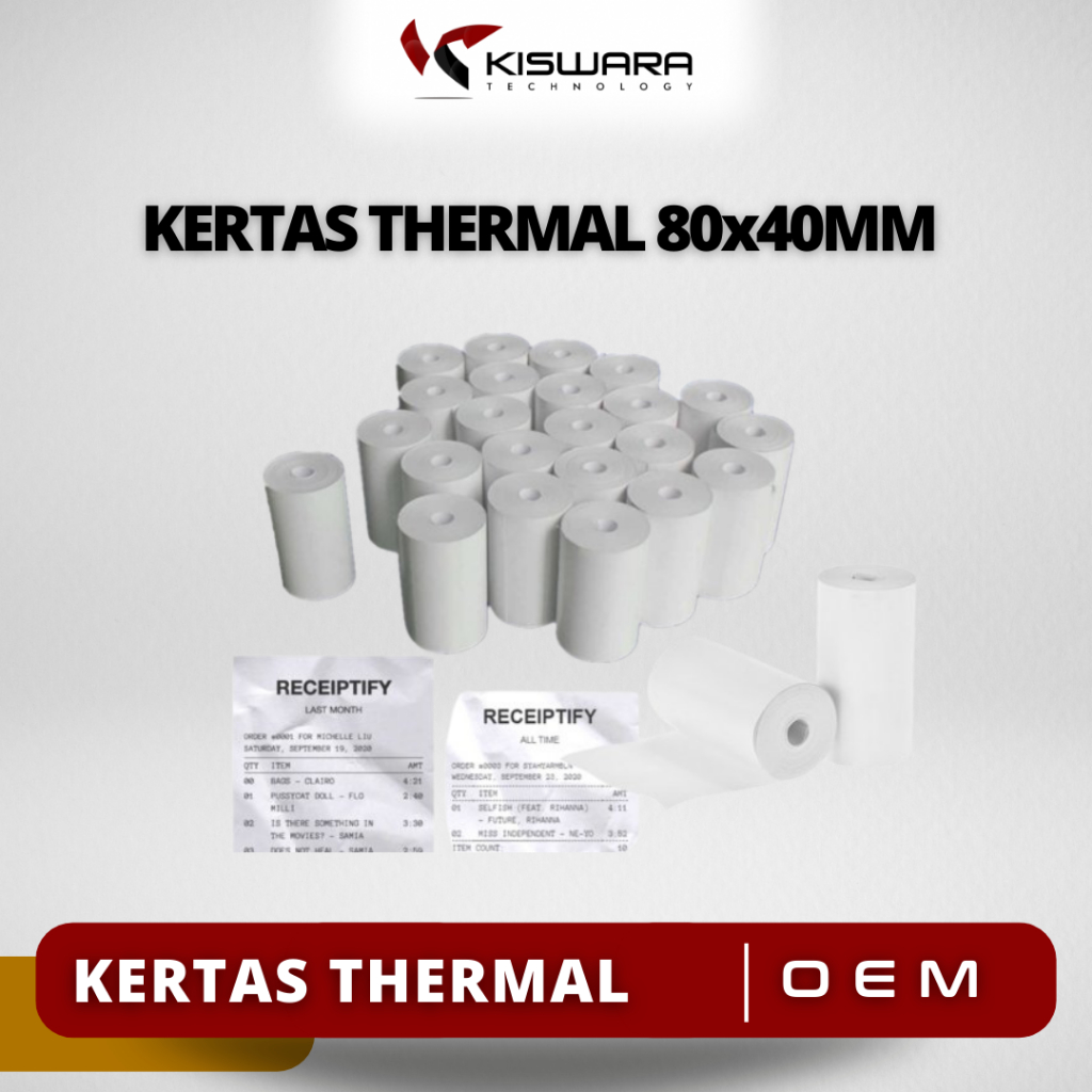 

Kertas Thermal 80x40mm [Alumunium Foil]