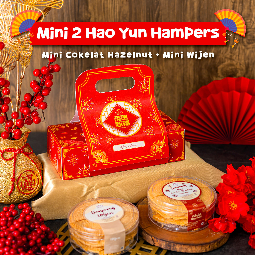 

CNY Hampers — Mini 2 Hao Yun Hampers — Loves Semprong mini Nutella + Wijen — Chinese New Year 2025