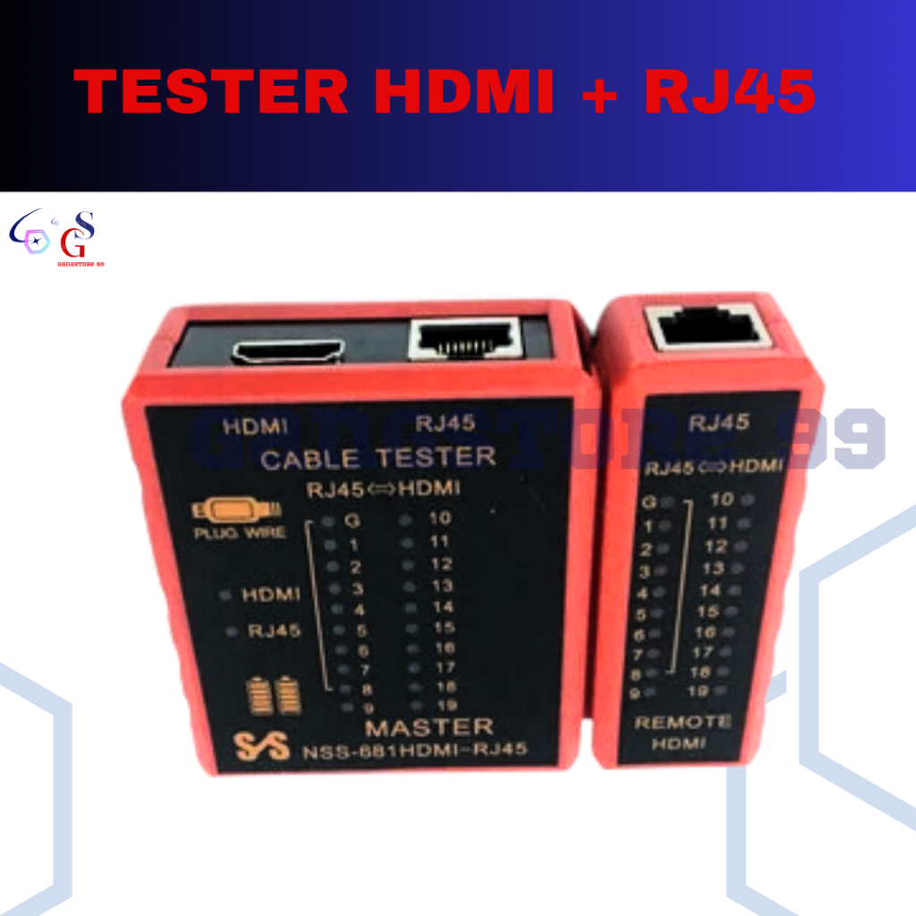HDMI Tester RJ45 / CABLE TESTER RJ45 + HDMI / HDMI TESTER Merah CABLE TESTER RJ45 + HDMI / HDMI TEST