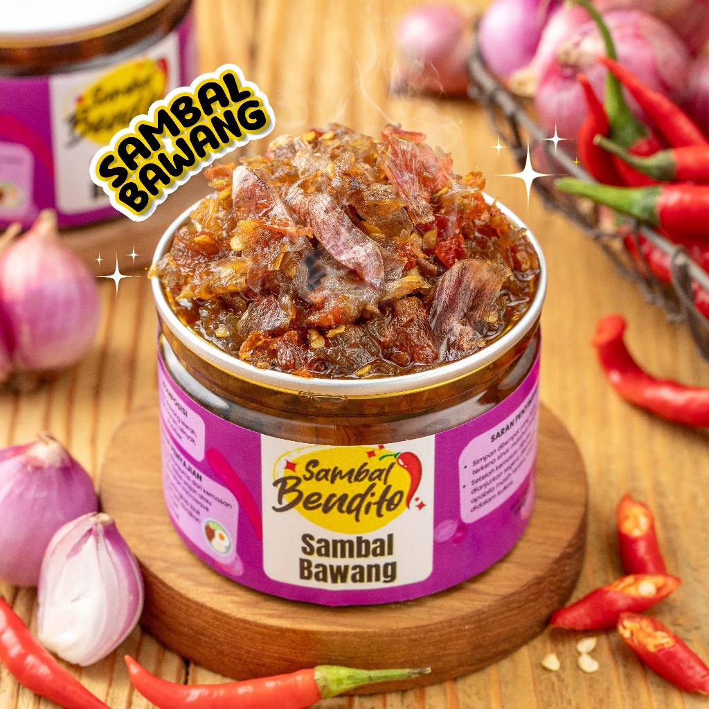 

BENDITO Sambal Bawang Terasi Pedas Mantap Siap Santap Premium Spesial Homemade 140gr