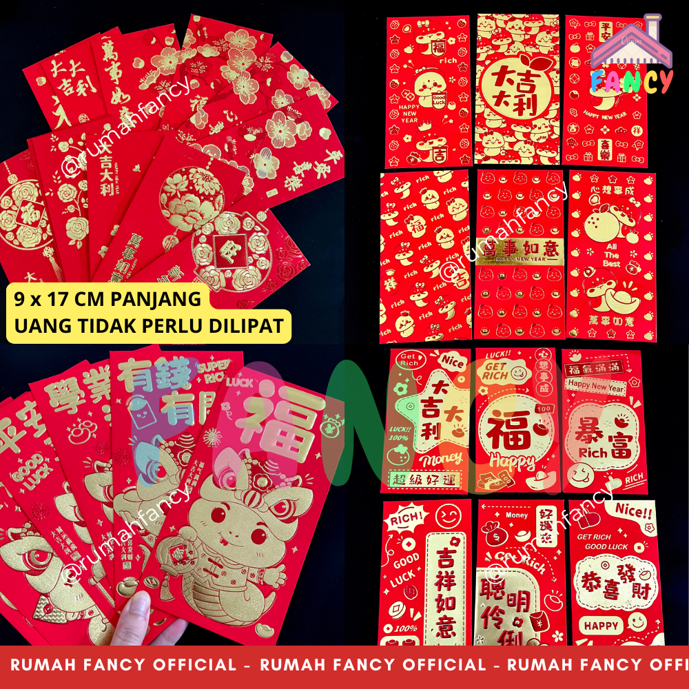 

[1 PAK] ISI 6 PCS PREMIUM EMBOSS Angpao Tahun Baru Imlek 2025 SNAKE Shio Ular Emboss Foil Gold Kertas Chinese Lunar New Year Sincia Hong Bao Red Envelope Terbaru