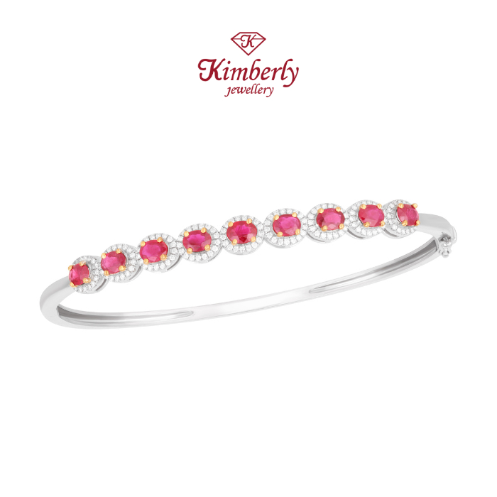 Gelang Berlian Batu Ruby Burma KBG1198683 - Kimberly Jewellery