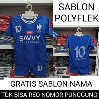 BISA COD SABLON NAMA BAJU BOLA ALHILAL/SETELAN BOLA ALHILAL ANAK