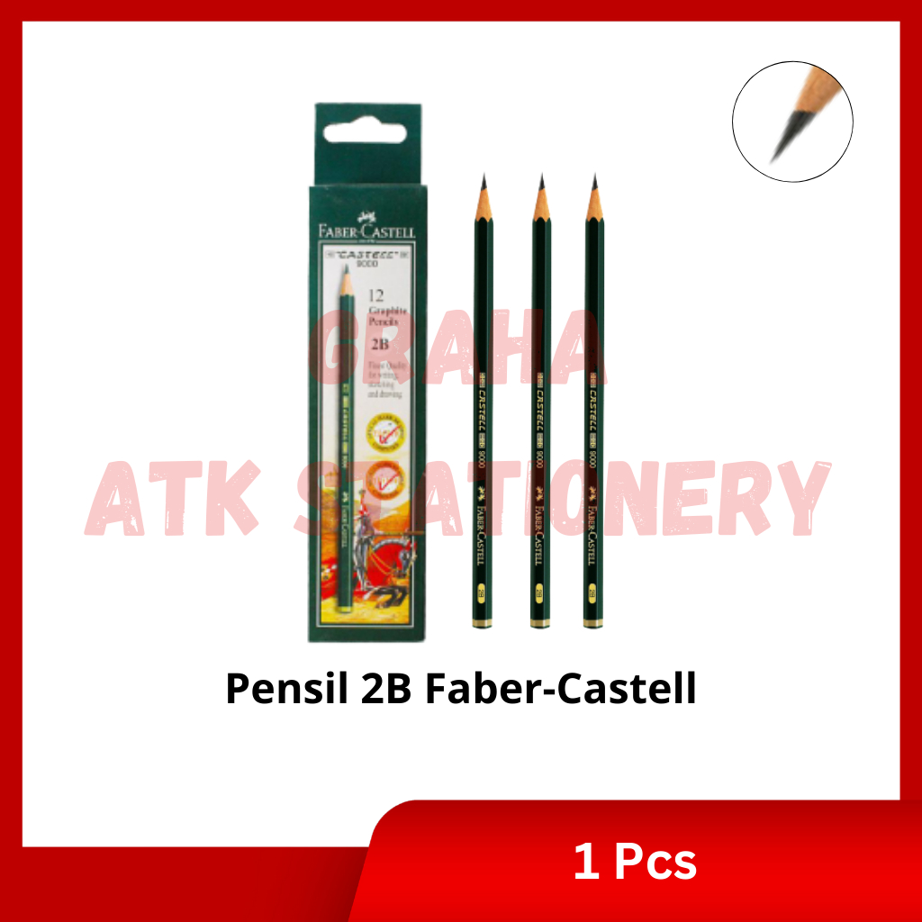 

[1 Pcs] Pensil Kayu 2B Faber-Castell 9000 / Pencil / Pensil Ujian 2B Faber-Castell 9000