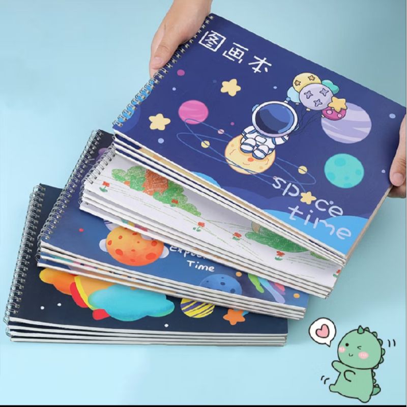 

SN Sketchbook A4 Buku Gambar Anak Astronot Jilid Spiral Kertas Tebal 30 Lembar