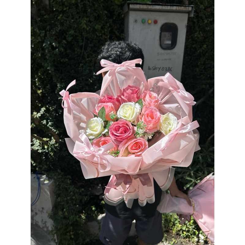 buket bunga artificial/ buket bunga round/  buket bunga artificial surabaya