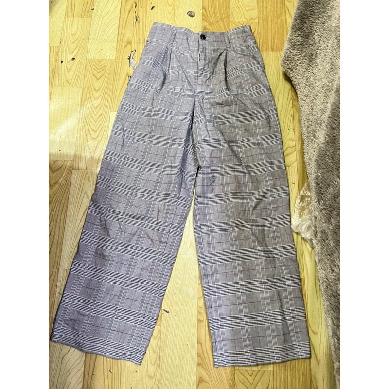 preloved highwaist trouser wanita tartan