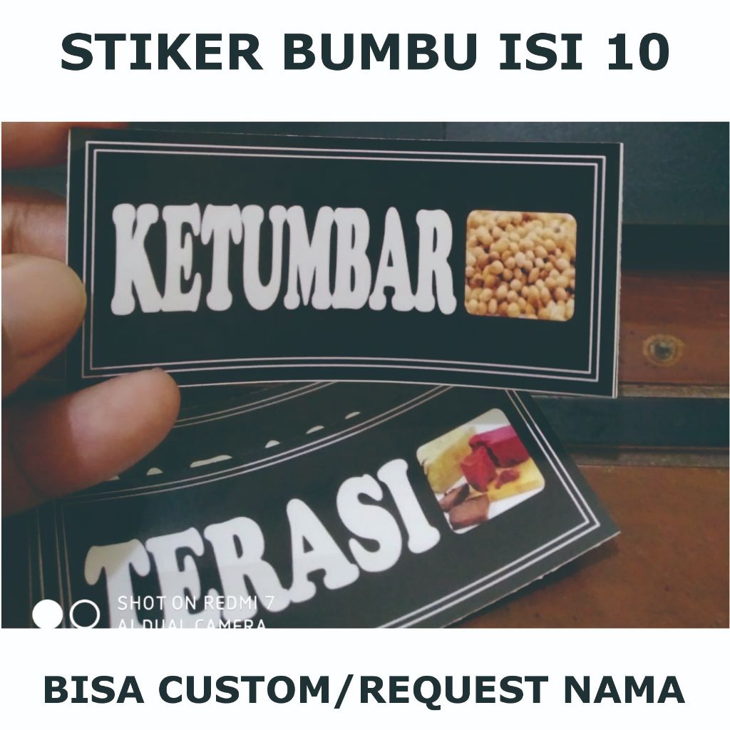 

kode A6-stiker bumbu isi 10 bisa edit atau custom