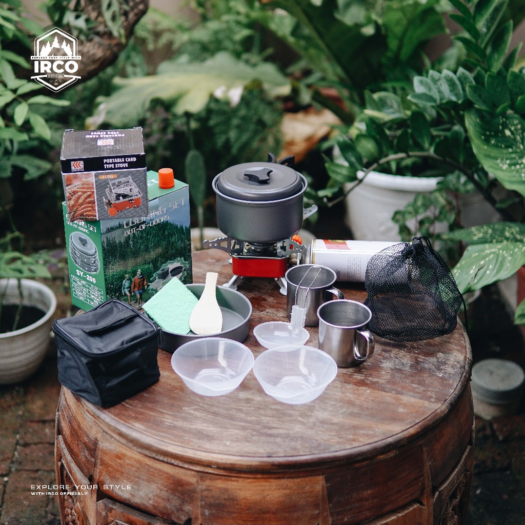 Alat Masak Camping Full Set Irco Cookingset Sy 200 Kompor Kotak - Cooking Set Ds 200 Plus Kompor Gas