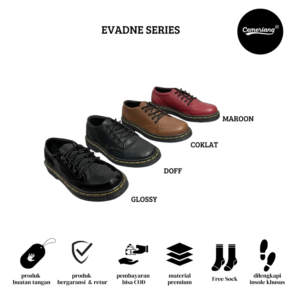 Sepatu Oxford Pria Formal Evadne Men | Sepatu Oxford | Sepatu Pria Hitam