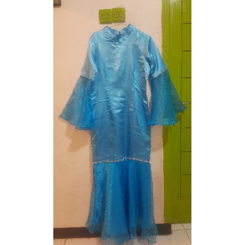 gaun duyung silk mix organza