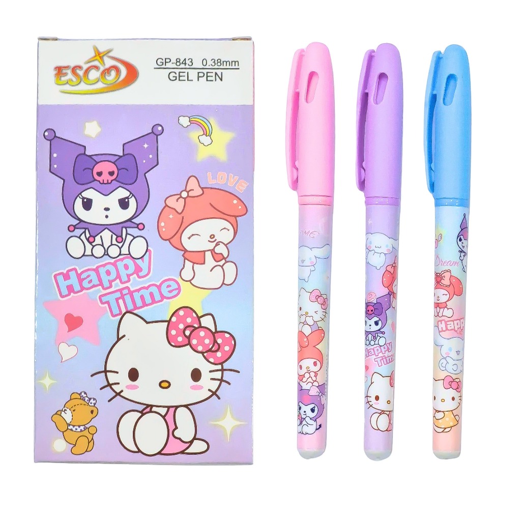 

1 LSN / 12 PCS Pulpen Gel Pen ESCO GP-843 Sanrio
