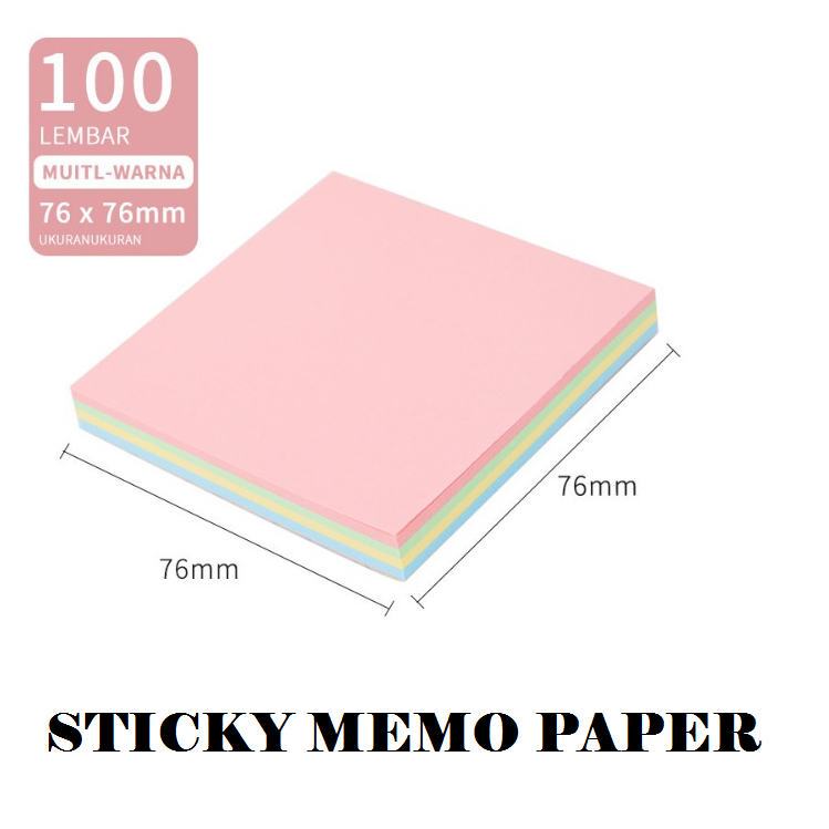 

Sticky Note 76 x 76mm/Memo Tempel 4 warna besar