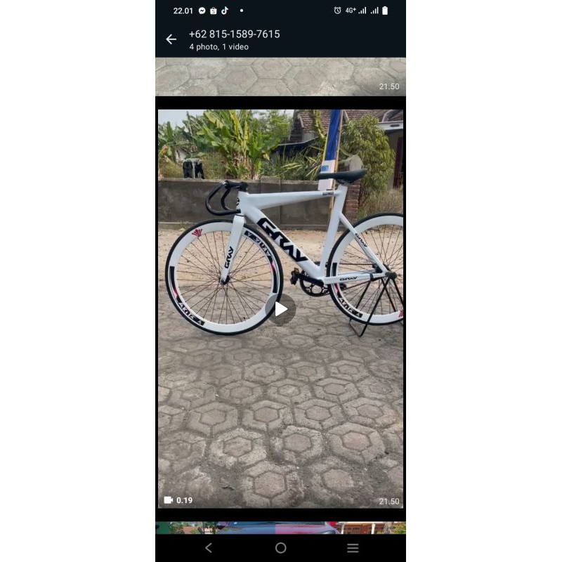 sepeda fixie fullbike custom gray white siap pakai