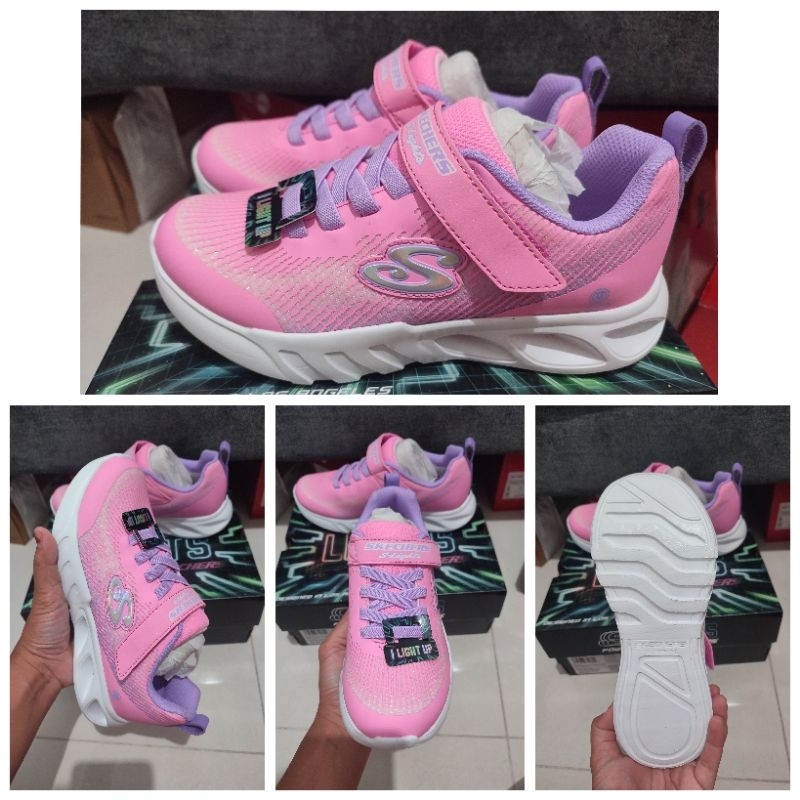 Sepatu skechers anak perempuan (lampu hidup)