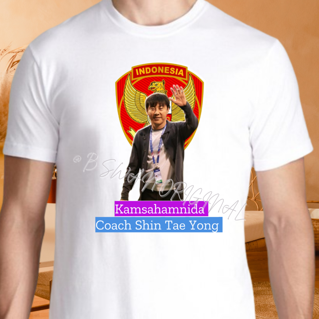 Baju Kaos Outfit Dewasa Pria Wanita Pelatih Coach Shin Tae-Yong STY Timnas Sepak Bola Indonesia Unis