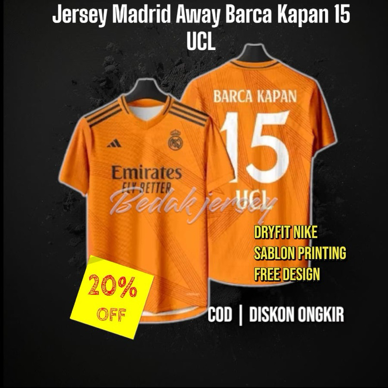 Jersey Madrid Away Barca Kapan 15 UCL