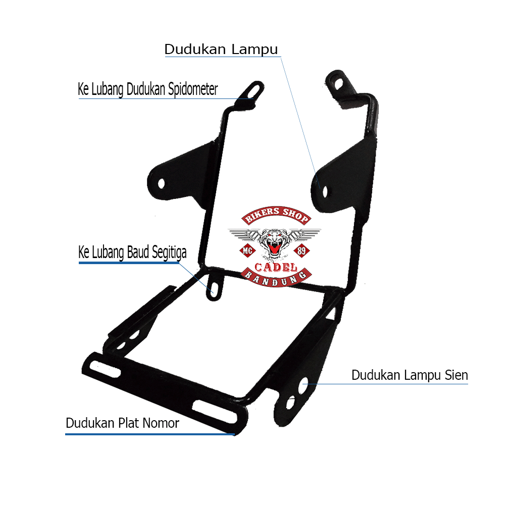 Breket lampu pesek honda new megapro cb150 Verza dudukan lampu depan modifikasi lampu Bulat variasi 