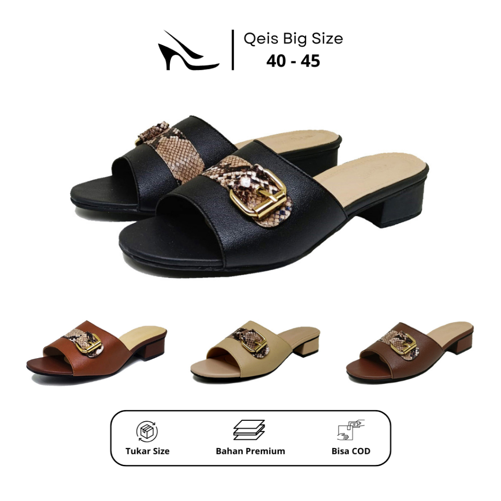 BIG SIZE - Sandal Heels Selop Wanita Ukuran Jumbo 40 41 42 43 44 45