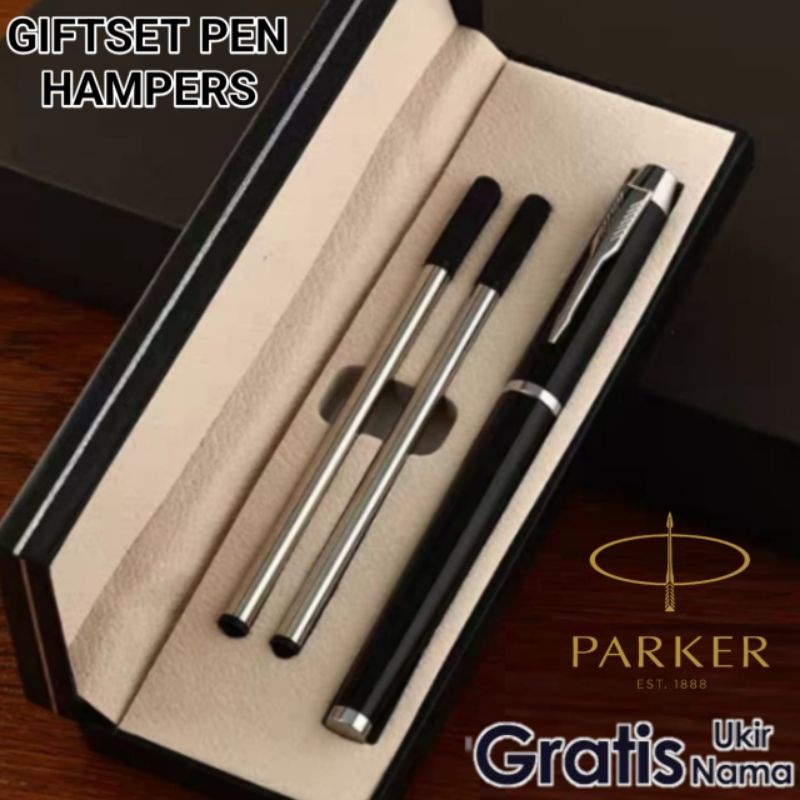 

Giftset Pen Hampers 2in1 Refill Pen Parker Roller Ball Logo Gratis Grafir Nama