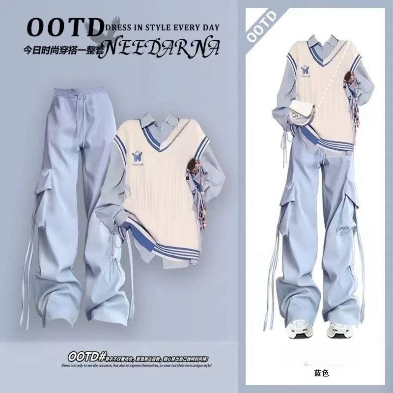 Dua set/jas musim gugur musim dingin dopamin baju rancangan wanita bergaun sejuta kemeja