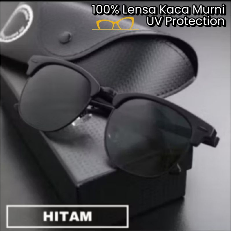 Kacamata Sunglass Hitam Pria Keren 100% Lensa Kaca Murni ORIGINAL,Pria & Wanita