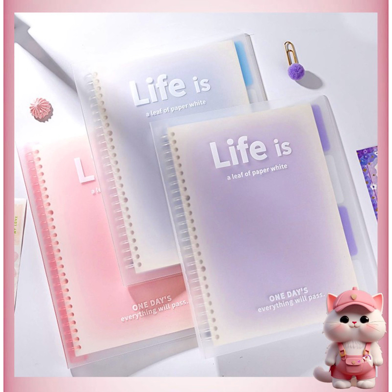 

N14 Buku Binder A5 Buku Loose Leaf Notebook Aesthetic Binder Kuliah Gradasi Buku Tulis Sekolah Lucu Gradiant