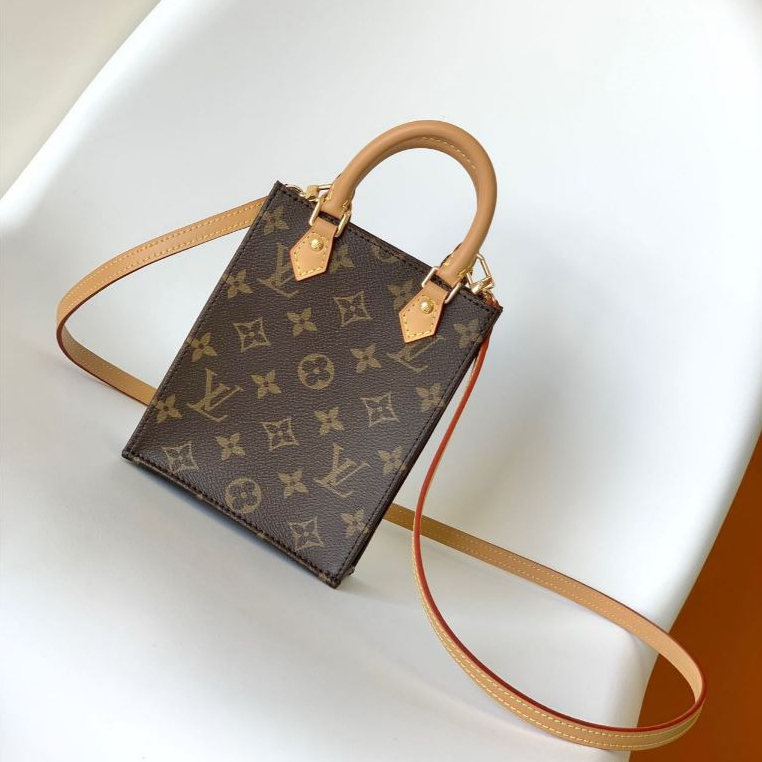 Tas Elvi Petit Sac Plat Monogram Shoulder Bag Gold Hardware | Selempang Bahu Wanita Import