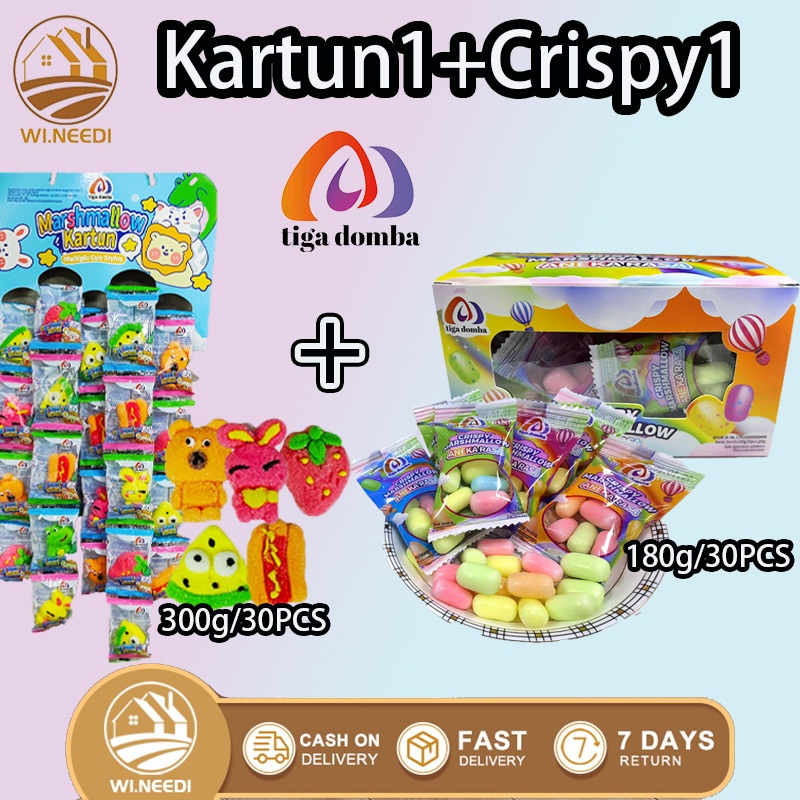 

Permen Kapas Multi Rasa Buah dengan Pola Kartun 30 pcs/Beberapa kotak rasa campuran marshmallow