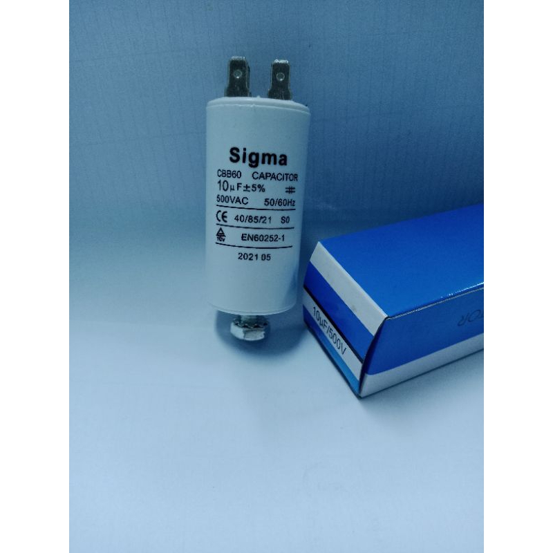 Kapasitor mesin cuci sigma 10uf 500VAC