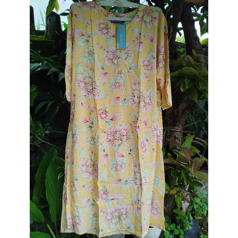 Daster Kencana Ungu DS19 Label Biru Daster Kencana Ungu Lengan 7/8 Daster Kencana Ungu Ibu Menyusui