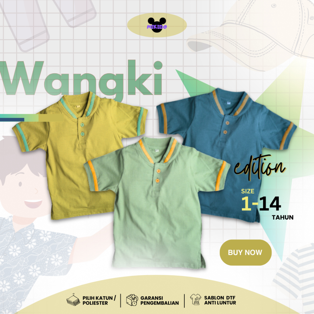 Baju Kaos Polo Wangki Anak Laki Laki 1-14 tahun part 2