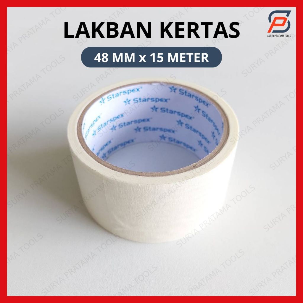

Lakban Kertas / Masking Tape 48mm x 15 Meter Isolasi Kertas Besar 2 Inch