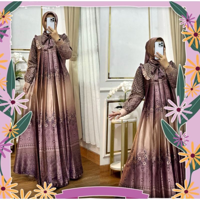 Gamis Armani Silk // gamis motif  model  kasual