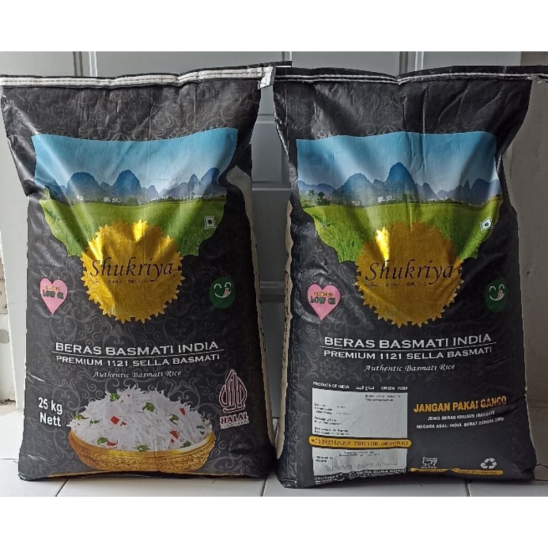 

Jual beras basmati shukriya premium 1121 sella kemasan 25 kg