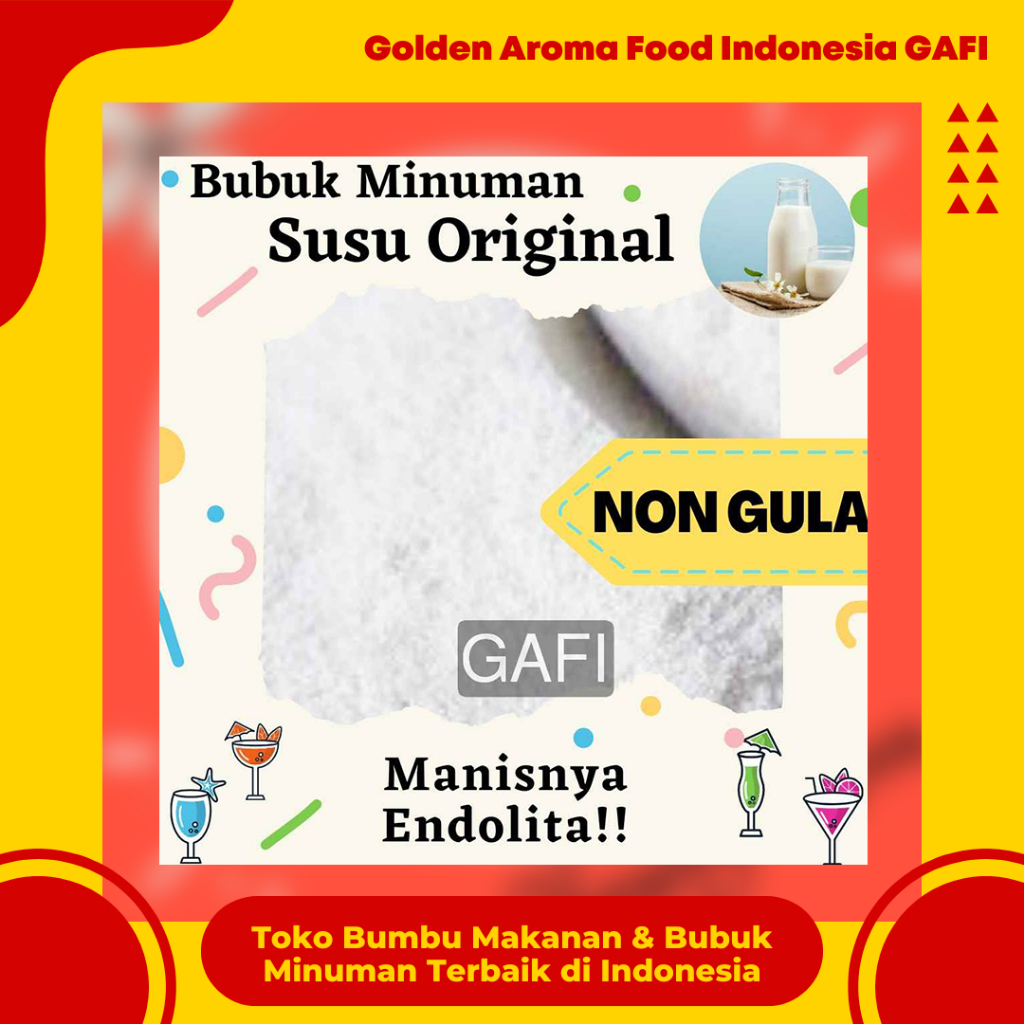 

GAFI Food Bubuk Minuman Rasa Susu Original NON GULA 1 Kg Enak Murah Halal, Original Milk SUGAR FREE Drink Powder 1Kg