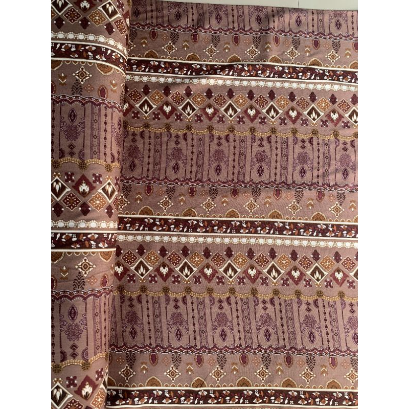 Kain Rayon Armor Premium Motif Etnict Coklat/Kain Rayon Premium Tebal/Kain Gamis/Kain Daster/Kain Ra