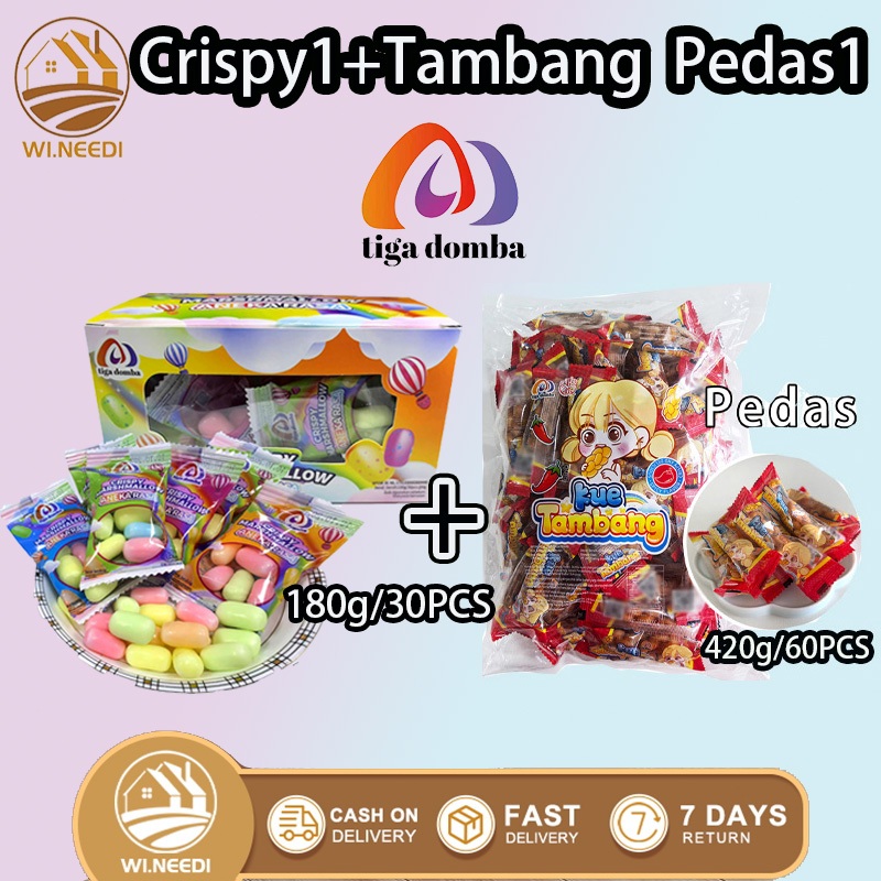 

30pcs Beberapa kotak rasa campuran marshmallow/Makanan Ringan 60 pcs kue Tambang Rasa Pedas