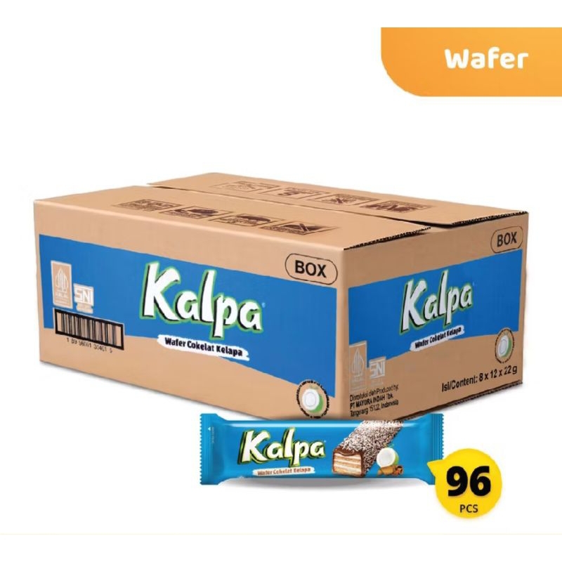

( 1 DUS / 96 PCS ) KALPA WAFER COKLAT KELAPA 22g