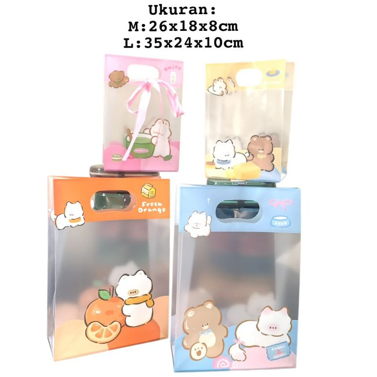 

Paper Bag Transparan Motif Lucu 2Ukuran Perpack Isi 12pcs