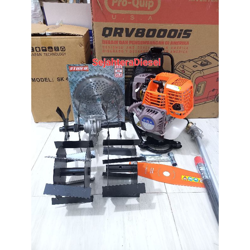 Paket Mesin Rumput 4Tak Komplit Tudung Potong Padi Bajak  Sawah