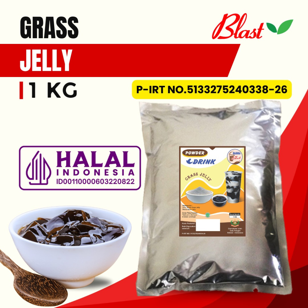 

GRASS JELLY 1 KG - Bubuk Jelly Hitam / Powder Cincau Hitam - Bubuk Minuman / Topping Minuman