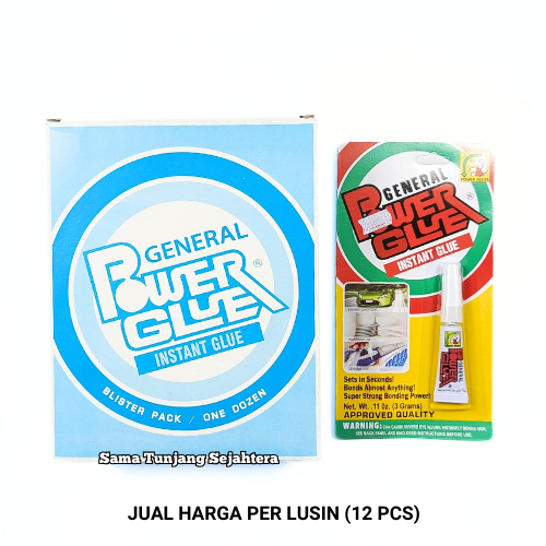 

LEM POWER GLUE GENERAL (HARGA PER LUSIN) / GENERAL POWER GLUE 3 GRAM PER BOX